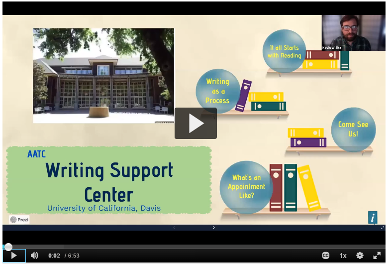Image and link to a presentation on the Writing Support Center