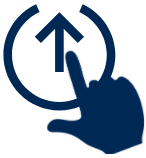 finger pointing at button with up arrow